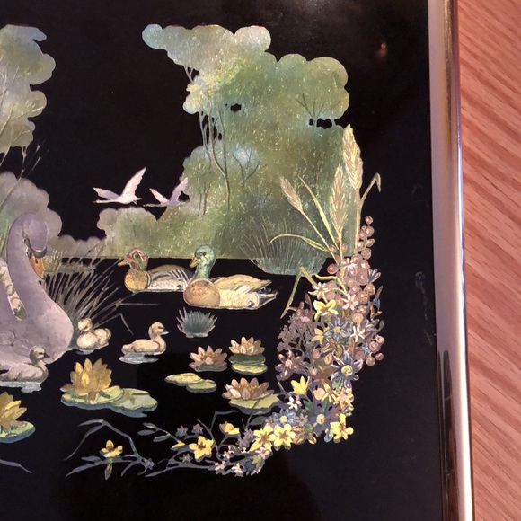 Kafka Industries Foil Print Swan Ducks Lily Pads - Picture 3 of 5